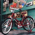 Miniatyrbillede 4 af 5: Samleobjekt Cykel Kunst Skulptur Stativ Stabil Legering Fuld af Personlighed Simuleringskunst Cykel Hjem Decor 4