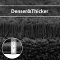 Miniatyrbillede 3 af 5: Tykt bademåtte til badeværelse, absorberende, ultrablødt måttetæppe, fluffy mikrofiber-sengetæppe, hurtigtørrende, maskinvaskbart - 40 x 60 cm (sort)