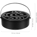 Miniatyrbillede 3 af 5: Myggespiralholder, ryger spiraler, holder, myggespiralholder, rund jernkasse, røgelseskegle, holder, bærbar rygerholder