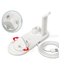 Miniatyrbilde 2 av 5: 4 i 1 ladestasjon Multi-enhet trådløs ladestasjon 3 i 1 Multi-enhet lader for Iphone Samsung Airpods Iwatch-hvit