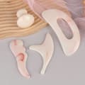 Rosa serie böjd skrapande svampformad ansikts-Gua Sha-set Set
