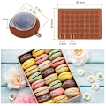 Miniatyrbillede 2 af 4: Macaron bagemåtte, marengs macaron plade silikoneform til 48 macaron indsatser med 1 konditorpose og 4 forskellige formede spidser