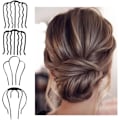 Miniatyrbillede 1 af 5: Kryc hårklemme hårnål bolle chignon pin hårgaffel franske hårnåle 4 prong hårpind bolle hårholder tilbehør til kvinder og piger