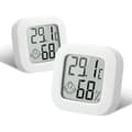 Inomhustermometer Hygrometer, 2 st Mini Högprecisions Digital Termometer Hygrometer för Hem och Kontor
