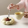 Pikkukuva 5 / 5: Keraaminen kukkakahvimuki, luova söpö kuppi pilvi-auringonkukkakoristeella toimistoon ja kotiin, 6,5 unssia/200 ml teelle, lattelle, maidolle, keltainen