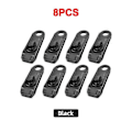 Pikkukuva 1 / 5: 10/8/5 KPL Pressuklipsi Markiisin Telttakiinnike Kuomun Kiristyssolki Leukapidin Ulkoiluun Retkeilykoukku Ankkuri Tuulenpitävä Köysi Piikki 8 PCS Black China