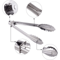 Miniatyrbilde 2 av 5: Mini rustfrie serveringstenger i rustfritt stål, små metalltenger for servering av mat, matlaging, salat, grilling (7 tommer, 3 stk.)