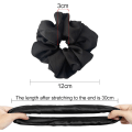 Miniatyrbillede 2 af 5: Sorte Scrunchies til Hår, Store Hår Scrunchies, Elastiske Bløde Hårbånd Scrunchie Hårbånd Hestehale Kvinder Piger Dame Børn (2stk-Sort)