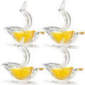 Miniatyrbillede 1 af 5: Fugleformet citronpresser, 4 stk. manuel citronpresser, akryl citronkilepresser, limepresser, citruspresser til appelsin, citron, lime, granatæble