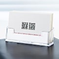 Miniatyrbillede 4 af 5: Transparent skrivebords hylde opbevaring display stativ akryl plastik transparent skrivebord visitkort holder (hvid)