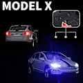 Miniatyrbilde 5 av 5: 1:24 Tesla Model X SUV Legeringsbilmodell Støpt Metall Kjøretøy Bilmodell Simulering Lyd og Lys Samling Barneleke Gave Blue