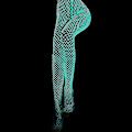 Miniatyrbillede 3 af 3: Lysende glødende fiskenetstrømper, der lyser i mørket, fiskenetstrømper, leggings