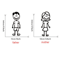 Miniatyrbillede 4 af 5: 20 stk. Bilsticker Familie Med Kæledyr Bilsticker Held & Lykke Stickers Til Vindue (Sort)