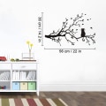 Pikkukuva 2 / 5: Musta puun oksat seinätarrat lastenhuoneen lehdet, DIY irrotettava vinyyli seinätaidetapetti tarra seinämaalaus kodin sisustus (kissa)