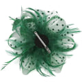 Miniatyrbild 4 av 4: Fascinatorhatt för kvinnor, damer, bröllop, fascinatorer, tebjudningshatt, flapperhatt, Ascot-tävlingshatt, fjäderblomma (mörkgrön) dark green