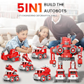 Miniatyrbild 3 av 5: 5 i 1 Demontera Brandbil Robotleksak för Pojkar Leksaker Stem Brandbil Leksaksset