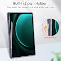Miniatyrbillede 5 af 5: Klart Cover til Samsung Galaxy Tab S9 FE Plus, Tablet Tri-fold Stand Cover med Penneholder Purple