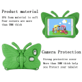 Miniatyrbillede 4 af 5: Butterfly Samsung Galaxy Tab A7 Lite 8.7 T220/t225 2021 Etui, Børnevenligt, Eva Blødt Skum Materiale, Tykke Fire Hjørner, Kamera Beskyttelse, Stødsikkert Green