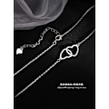 Miniatyrbillede 3 af 5: Interlock Heart Sterling Sølv Vedhæng Halskæde, Dainty Infinity Eternity Kærlighed Choker Halskæder Sød Initial Hjerte Justerbar Kæde Smykker Gave