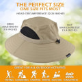 Miniatyrbillede 4 af 5: Bredskygget Solhat Sommer UV-beskyttelse Strandhat Regnsikker Safari Boonie Hat Sammenfoldelig Fiskerihat med Justerbar Hagesnor