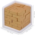 Miniatyrbild 5 av 7: 3D Träpussel för hjärnan. Genius Skills Builder T-formade bitar. 3D-pussel för vuxna och barn Gold