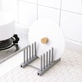 Pikkukuva 4 / 5: Kchengeschirr Tellerhalter Topfabdeckung Kchenregal Abtropfgestell Grau