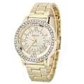 Miniatyrbillede 1 af 5: Dame Mode Rustfrit Stål Analog Quartz Armbåndsur Rhinestone Armbåndsur