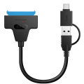 Miniatyrbillede 1 af 4: 2 i 1 datakabel Usb3.0 til Sata Easy Drive-kabel Type-c til Sata-adapterkabel til 2,5 tommer harddisk