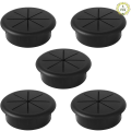 Miniatyrbillede 1 af 5: 5 stk. Skrivebords Kabelgennemføring Sort Kabelgennemføring Ledningsgennemføring Kabelgennemføring 60mm