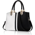 Miniatyrbillede 1 af 5: Dame Top-handle tasker, håndtaske kvinder elegant crossbody taske, PU læder damer håndtasker skuldertaske - gave til mor, søster og venner (sort)