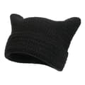 Høst Vinter Utendørs Varm Strikkelue Søt Stripete Katteøre Lue Hodeplagg Ullgarn Strikket Beanie Lue Black