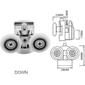 Miniatyrbilde 5 av 5: Set med 4 doble hjul til skyvedør for dusj, 2 hjul 23 mm diameter sinklegering bad