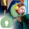 Miniatyrbilde 2 av 3: U-formet pute med memory foam, sommeris silke, cervical pute, is silke, sakte kontor nakkepute, lurpute Green