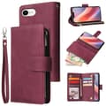 Til iPhone 16e Wallet Case CASEME 013 Series PU Læder Telefon Cover Stativ Wine red Wine Red