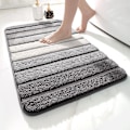 Miniatyrbillede 1 af 5: Bademåtte 40 x 60 cm Skridsikker Bademåtte Super Absorberende Vand, Maskinvaskbar, Mikrofiber Absorberende Badeværelsesgulvmåtte, Grå