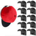 Miniatyrbilde 3 av 5: Hattkroker for veggmontering, hatteholder baseball caps holder limpapir sterkt hold hattkleshengere hatteholder for vegg, hjem, dør, skap (10 stk, svart)