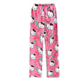 Miniatyrbillede 1 af 2: Kawaii Pyjamas til Kvinder og Piger Tegneserie Hellokitty All Over Print Flanel Jul Anime Bløde Sovepyjamas Bukser Pink L