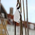 Miniatyrbillede 2 af 2: M50 Rustfrit stål enkelt hjul drejelig remskive blok belastning 400 kg (sølv)