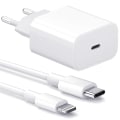 Pikkukuva 1 / 2: Laturi iPhoneen - Nopea laturi - Adapteri + Kaapeli 20W USB-C Valkoinen 1-pakkaus iPhone 1-Pack iPhone