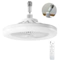 Stille loftventilator med E27 LED-lys, 10-100% dæmpbar, 3 hastigheder, 1/2/4t timer, til rum op til 10m²