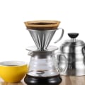 Miniatyrbilde 7 av 11: Kaffe Dripper Rustfritt Stål V-Form Dripper Kaffe Trakt Håndbrygget Kaffe Filter Hell Over Kaffe Bryggekopp - S