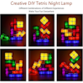 Miniatyrbilde 2 av 5: Tetris Stackable Nattlys, 7 stk Diy Led 7 Farger 3d Puslespill Induksjon Interlocking Skrivebordslampe Belysning Diy Magic Blokker Sterkt Lys For Barn Tenåringer