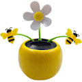 Miniatyrbild 1 av 3: Gula solcellsdrivna dansande blommor, bilprydnader, solcellsdrivna billeksaker, solcellsdrivna blommor, skakande huvud, bilinstrumentbräda, prydnader för