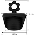 Miniatyrbilde 2 av 5: 2-pakning Universal Badekarplugg, Silikon Badekarpropp, Badekaravløpspropp