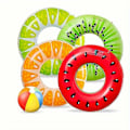 Miniatyrbilde 3 av 5: 1 stk. Frukt Basseng Flytemadrass Vannmelon Kiwi Appelsin Sitron Badering 27.5\" - Oppblåsbar Tube Flyteleke (PVC Fortykket) Lemon