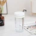 Miniatyrbild 3 av 5: Glasbehållare för Havregryn med Sked - 350ml Flerfärgad 30 cl Mason Jar med Bred Öppning för Overnight Oats, Flingor, Yoghurt - Lufttät Förslutning och Läcksäkert Lock White 600ML
