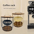 Miniatyrbillede 4 af 5: Hult Kaffe Kapsel Opbevaringskurv Frugt Kaffe Pod Organizer Holder Cafe Hotel Sort