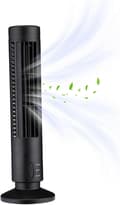 Oscillerende tårnventilator, lille køleventilator USB genopladelig køleventilator bærbar stående ventilator til soveværelse og kontor black