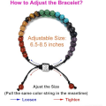 Pikkukuva 5 / 5: 7 Chakra Reiki Healing Crystal Gemstone Yoga Stone Beaded Braided Bracelet Adjustable Women Jewellery