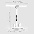 Miniatyrbillede 2 af 5: LED Skrivebordslampe med Penholder/Digitalt Ur Multifunktionel Skrivebordslæselampe til Husholdning Børneværelse C